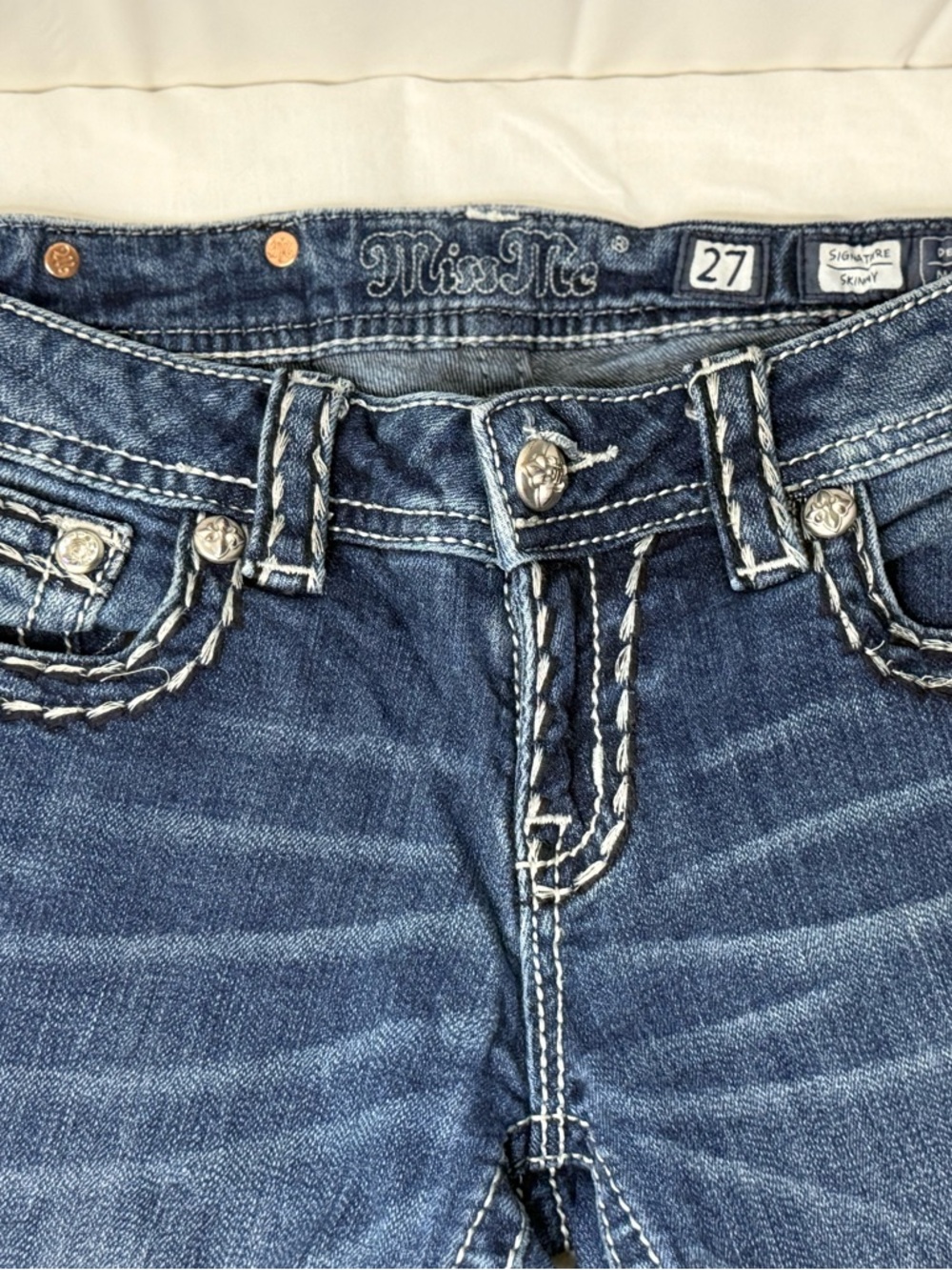Miss Me Dark Blue Women's Skinny Jeans 27/4 - Picture 8 of 11